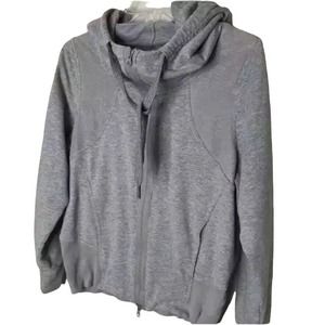 adidas Stella McCartney Full Zip Hooded Net Detail Jacket Gray Size Medium